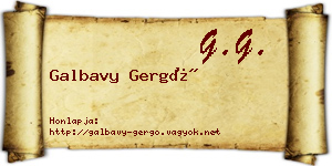 Galbavy Gergő névjegykártya